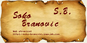 Soko Branović vizit kartica